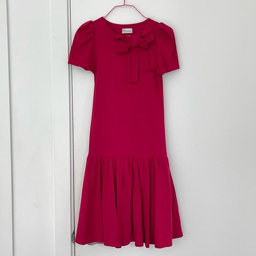 RED Valentino Bow-detailed Short-sleeve Cocktail Dress